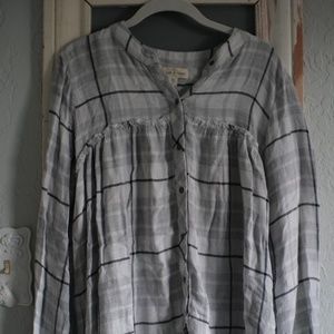 ANTHRO Grey Flannel Blouse